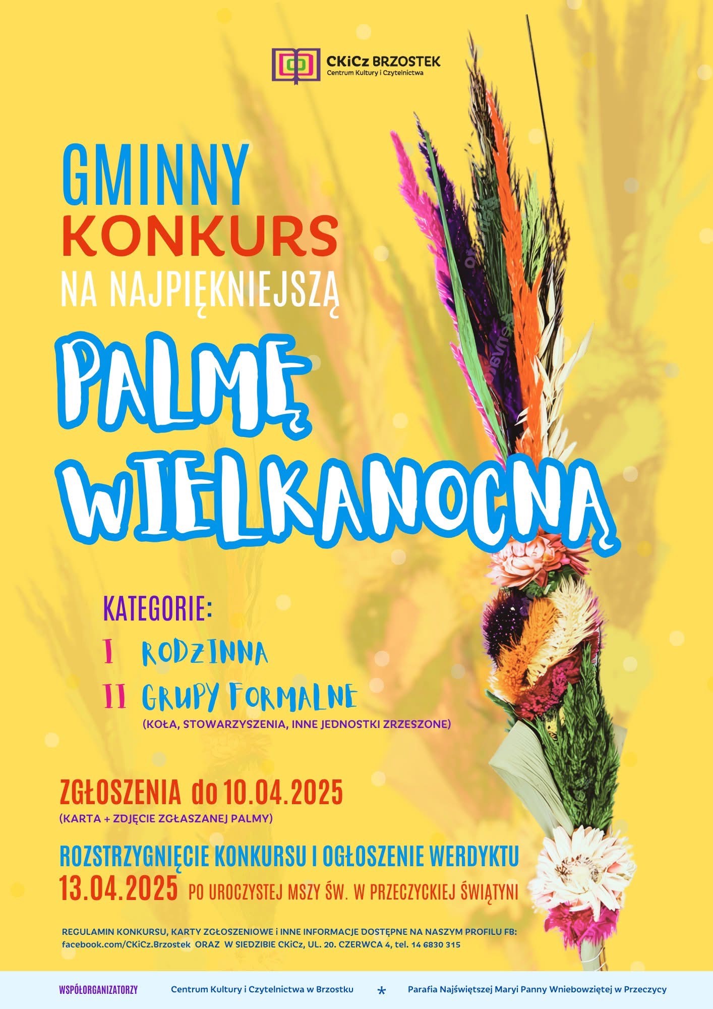 plakat o konkursie na najpiękniejszą palme wielkanocną
