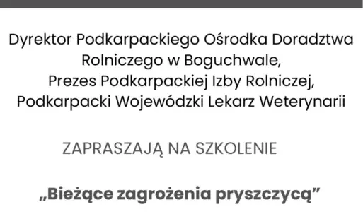 Zdjęcie do Zaproszenie na szkolenie &quot;Bieżące zagrożenia pryszczycą&quot;