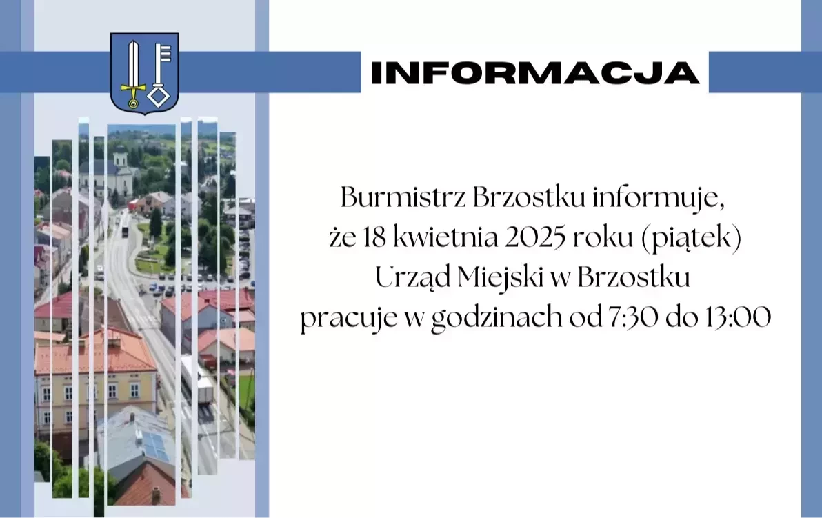 Zdjęcie do Informacja o godzinach pracy Urzędu w dniu 18 kwietnia 2025...